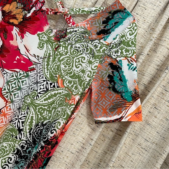 Chico's Floral Cross Back Dress - Medium - Picture 3 of 9